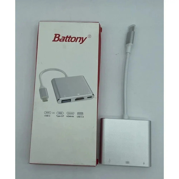 Battony USB C Multiport AV Adapter with 4K HDMI Output USB 3.0 Port & USB-C/F - Picture 1 of 4